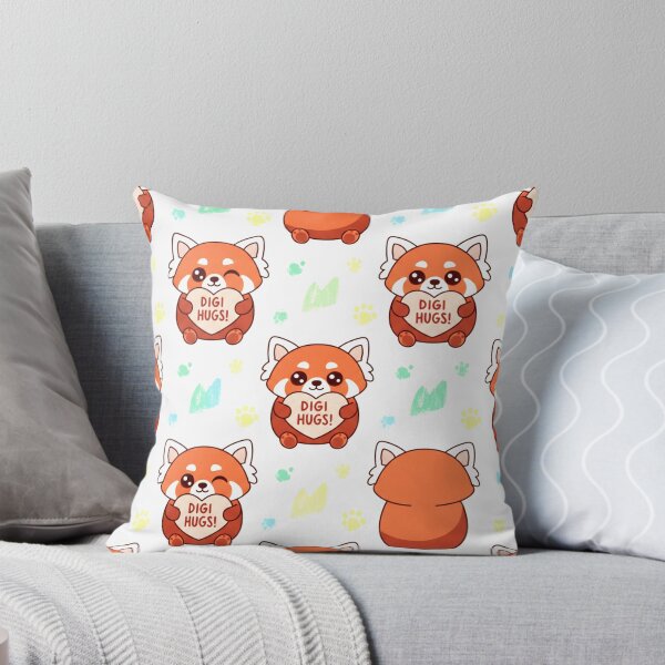 Item preview, A cute red panda pattern with colorful paw prints and digi hugs designed and sold by Creative88Art.