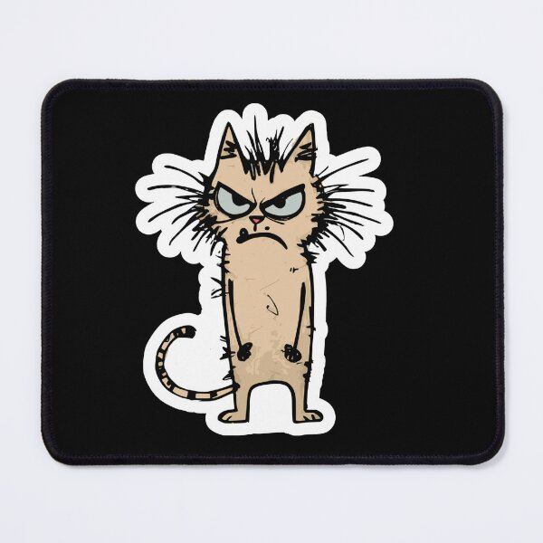 Item preview, Unhinged Poorly Drawn Angry Cat Doodle Drawing designed and sold by TackyTime.