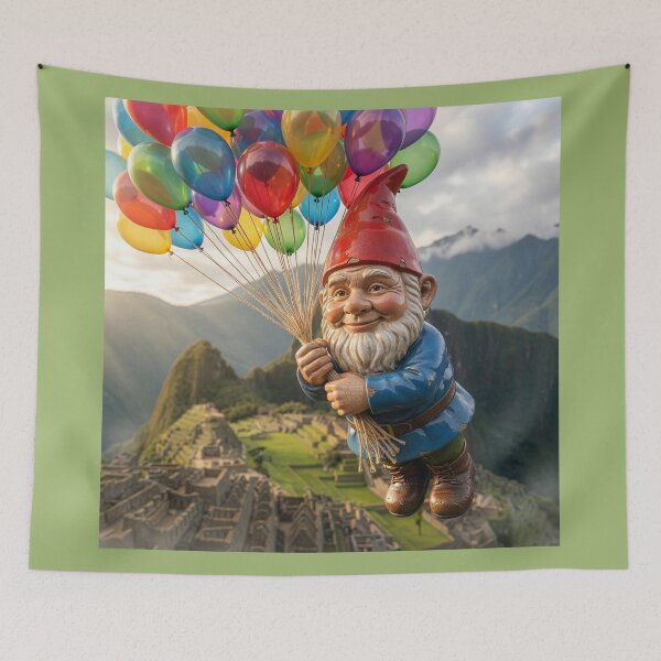 Item preview, Gnome Flies Over Machu Picchu designed and sold by Tridentulus.