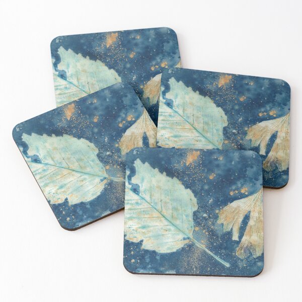 Item preview, Moon-Washed Leaves – Cyanotype + Mixed Media Gingko Leaf designed and sold by NicoleGiger.Studio.