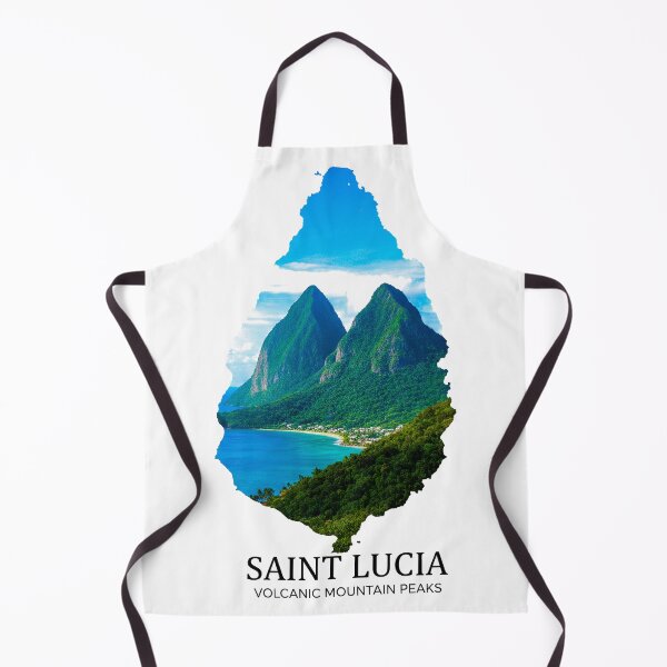 Item preview, Saint Lucia Map Art - Majestic Pitons Volcanic Peaks & Caribbean Luxury Design designed and sold by AbulailArt.