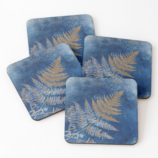 Item preview, Blue & Gold Fern – Wet Cyanotype Print designed and sold by NicoleGiger.Studio.