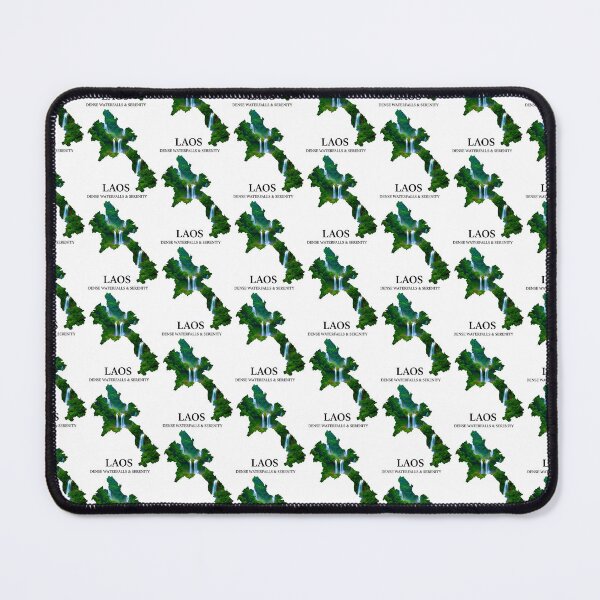 Item preview, Laos Map Art - Kuang Si Falls & Tropical Jungle Serenity Design designed and sold by AbulailArt.