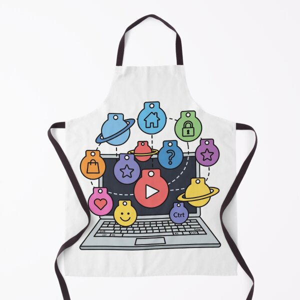 Item preview, Vibrant Tech Life Laptop with Floating App Icons Sticker designed and sold by ZYNORAworld.
