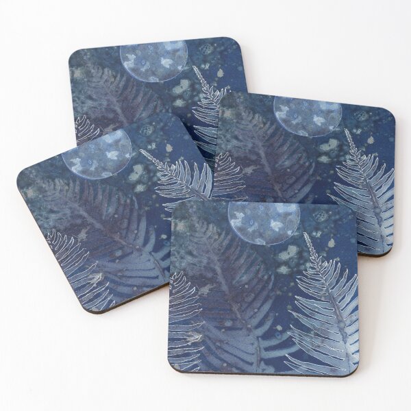 Item preview, Moon and Ferns – Wet Cyanotype Mixed Media designed and sold by NicoleGiger.Studio.