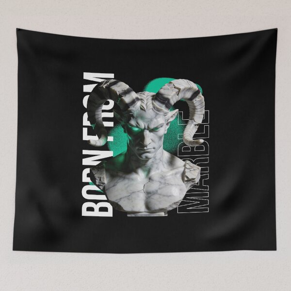 Item preview, Baphomet Marble Statue – Dark Occult Mythology Aesthetic designed and sold by Marble Void.