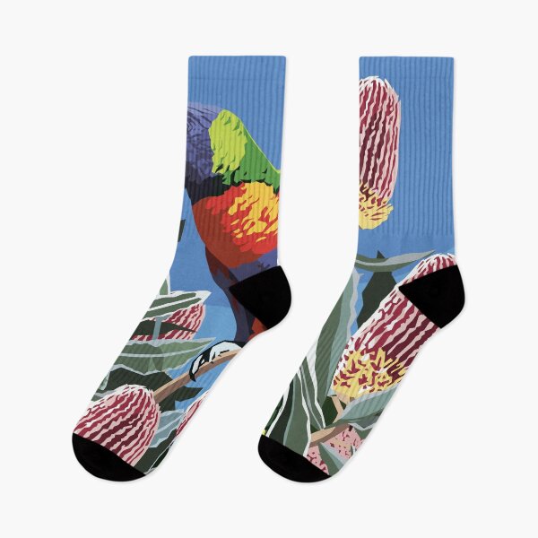Item preview, Rainbow Lorikeet in Banksia blooms designed and sold by Ira Mitchell.