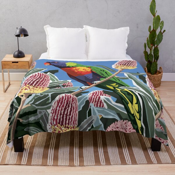 Item preview, Rainbow Lorikeet in Banksia blooms designed and sold by Ira Mitchell.