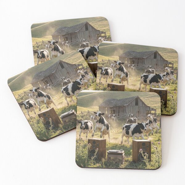 Item preview, Cows Get Boogie Fever at Record Party designed and sold by Tridentulus.