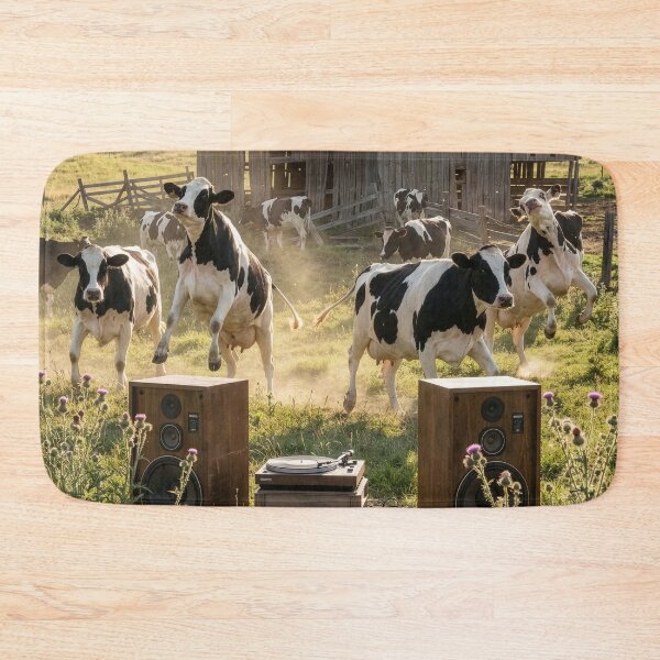 Item preview, Cows Get Boogie Fever at Record Party designed and sold by Tridentulus.