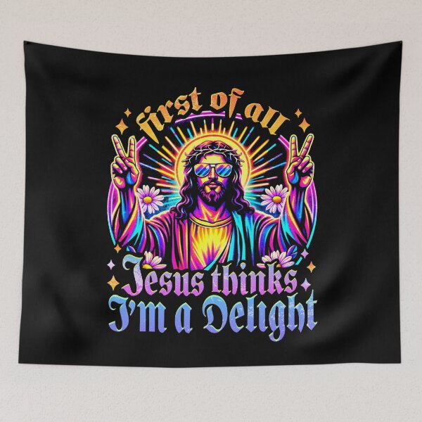 Item preview, Vintage Retro First of All Jesus Thinks I'm A Delight Funny designed and sold by Patchina.