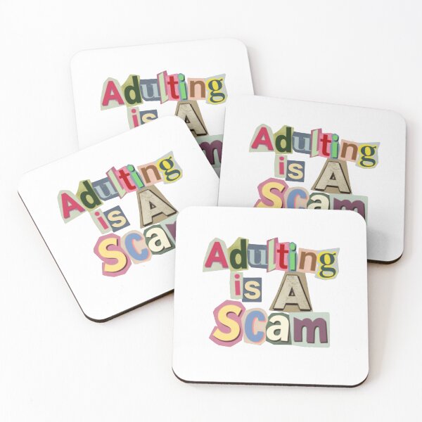 Item preview, Adulting Is A Scam Sarcastic Adult Life Humor designed and sold by SkeletonsDanger.