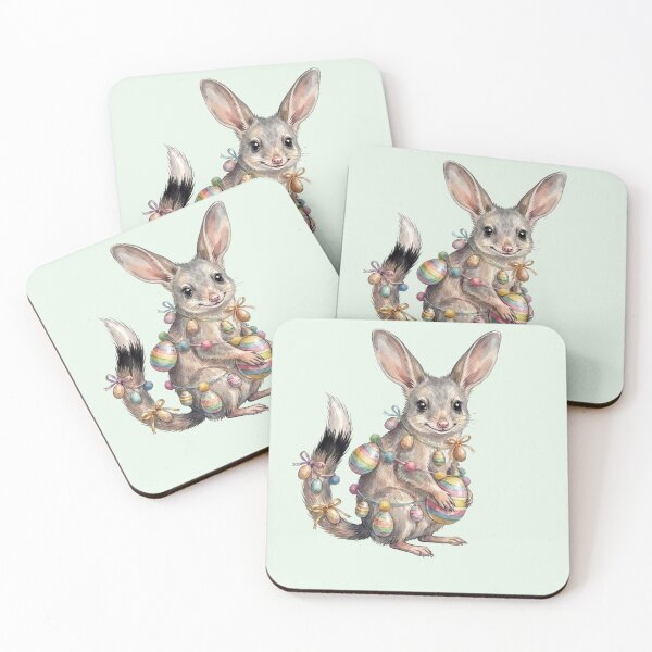 Item preview, Watercolor Easter Bilby with Colorful Eggs - Australian Wildlife Art designed and sold by Wennebabs.