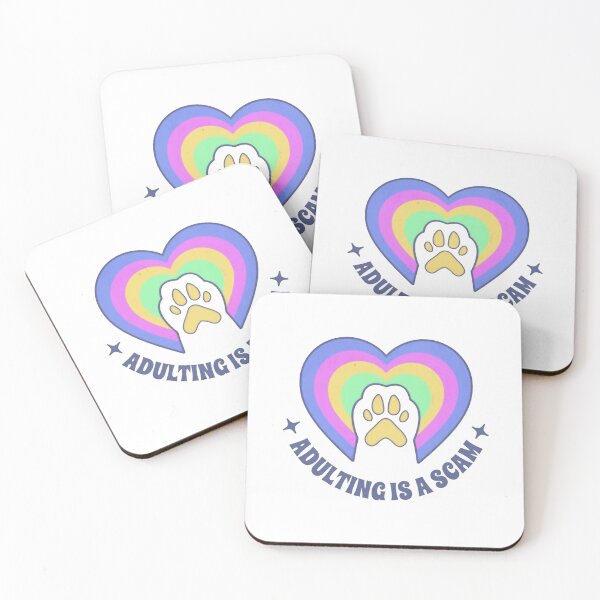 Item preview, Adulting Is A Scam Relatable Funny Adult Humor cats lovers retro rainbow  designed and sold by SkeletonsDanger.