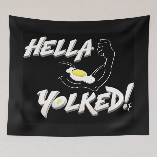 Item preview, Hella Yolked Funny Fitness Muscle Egg Pun designed and sold by KabronX.