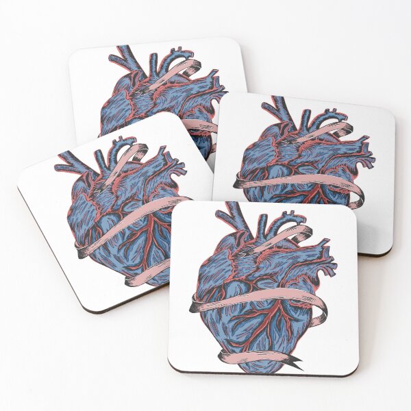Item preview, Anatomical heart bound by ribbon designed and sold by pinkyfish1010.
