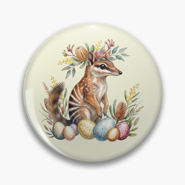 Item preview, Easter Numbat with Native Wildflowers - Cute Australian Wildlife Easter Art designed and sold by Wennebabs.