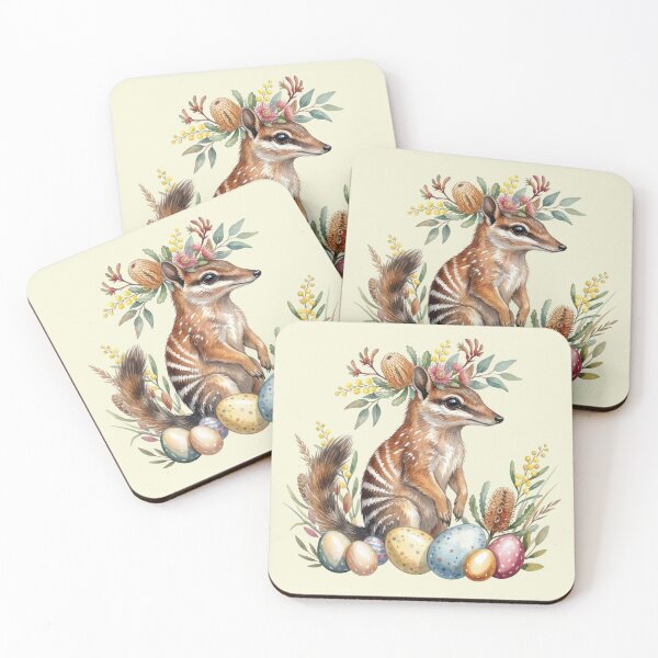 Item preview, Easter Numbat with Native Wildflowers - Cute Australian Wildlife Easter Art designed and sold by Wennebabs.