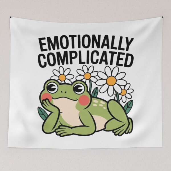 Item preview, Emotionally Complicated – Cute Frog Feelings Graphic designed and sold by NewUSShop.