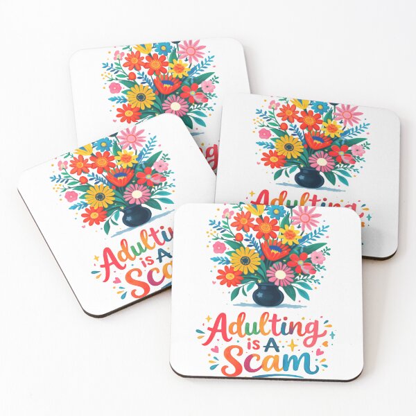 Item preview, Adulting Is A Scam Sarcastic Funny Adulting Meme designed and sold by SkeletonsDanger.
