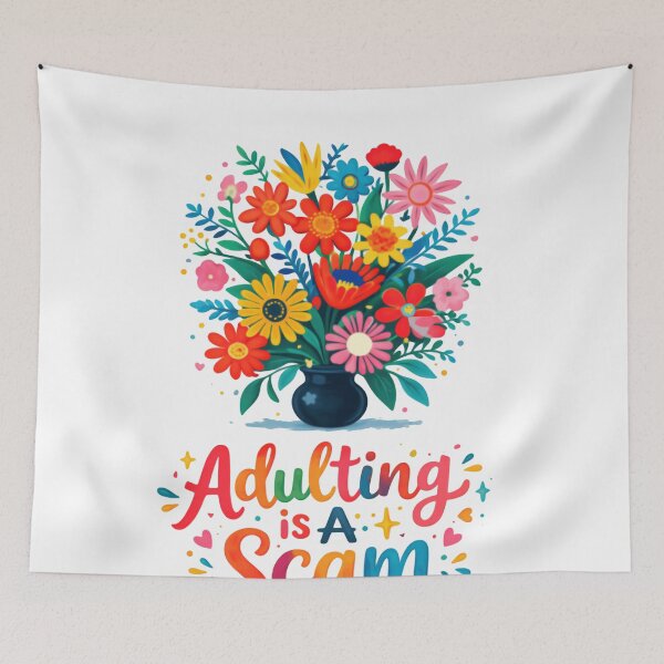Item preview, Adulting Is A Scam Sarcastic Funny Adulting Meme designed and sold by SkeletonsDanger.