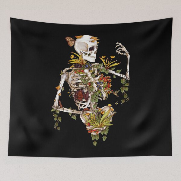Item preview, Bones And Botany Floral Skeleton Art designed and sold by xuxqhpbmr34.
