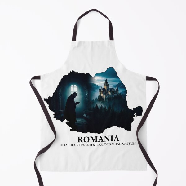Item preview, Romania Map Art - Dracula’s Legend & Transylvanian Gothic Castles Design designed and sold by AbulailArt.