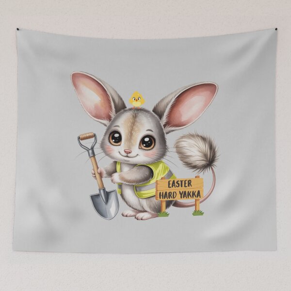 Item preview, Easter Bilby Hard Yakka – Funny Australian Tradie Easter Egg Hunt Illustration designed and sold by Wennebabs.