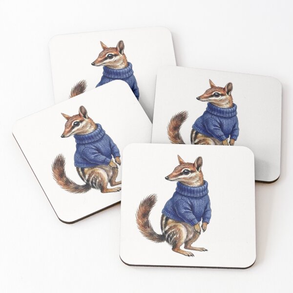 Item preview, Cute Numbat in Blue Jumper - Modern Australiana Watercolor Art designed and sold by Wennebabs.