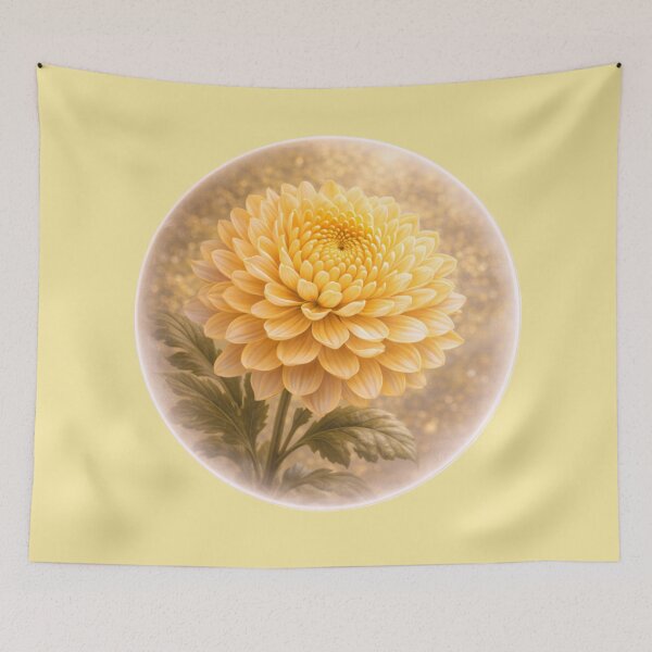 Item preview, Golden Chrysanthemum Bloom – Radiant Floral Portrait designed and sold by TheJoyfulPen.