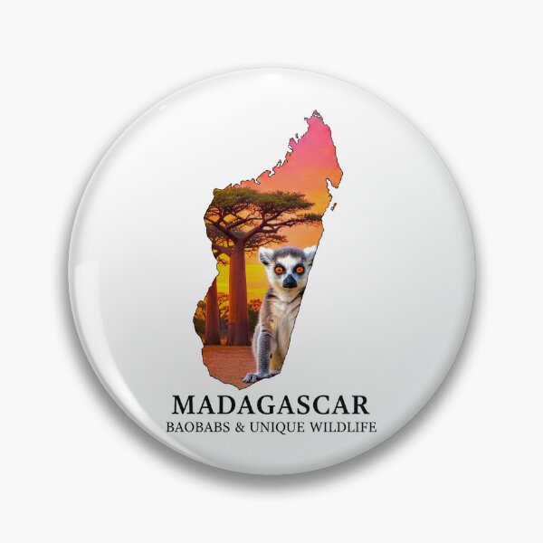 Item preview, Madagascar Map Art - Ancient Baobab Trees & Unique Lemur Wildlife Design designed and sold by AbulailArt.