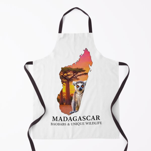 Item preview, Madagascar Map Art - Ancient Baobab Trees & Unique Lemur Wildlife Design designed and sold by AbulailArt.