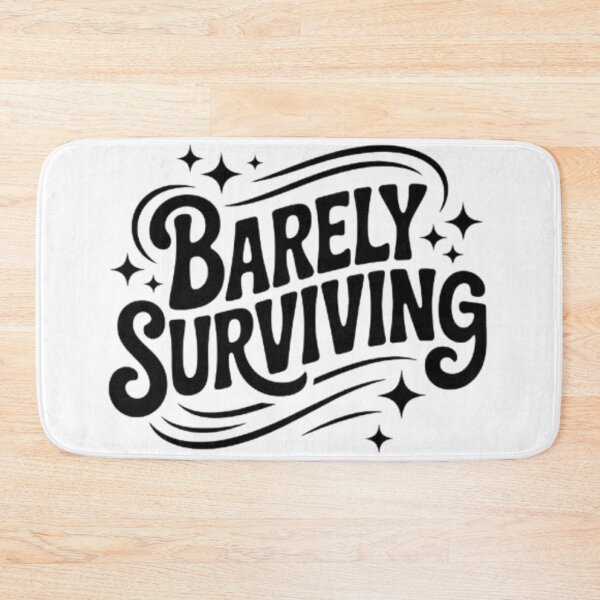 Item preview, Barely Surviving – Relatable Retro Typography Humor Design designed and sold by NewUSShop.
