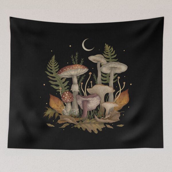 Item preview, Autumn Mushrooms Dark Academia Woodland designed and sold by vgggeirjpe25.