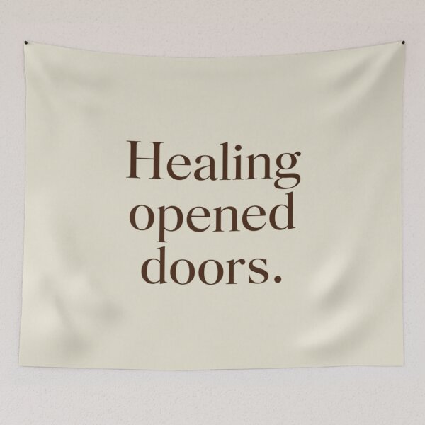 Item preview, Healing Opened Doors – Minimal Healing Quote Design designed and sold by Irene Catchmind.
