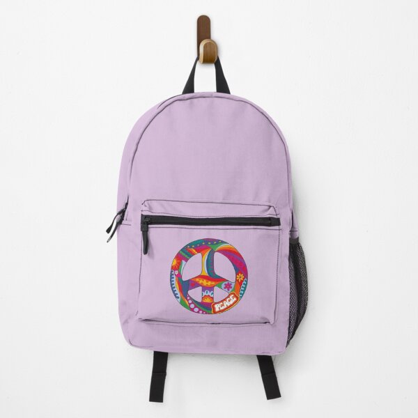 Item preview, Psychedelic Peace Symbol Art Lilac– Retro Hippie Rainbow Groovy Peace Design designed and sold by Kellie Espie Art.