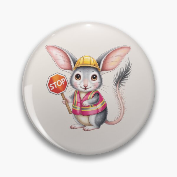 Item preview, Cute Lady Tradie Bilby – Australian Pink Hi-Vis Construction Art designed and sold by Wennebabs.
