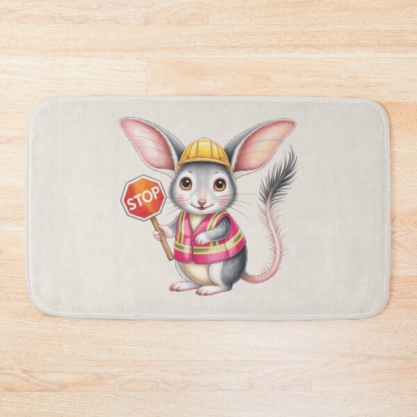 Item preview, Cute Lady Tradie Bilby – Australian Pink Hi-Vis Construction Art designed and sold by Wennebabs.