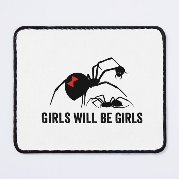 Item preview, Girls Will Be Girls Cute Witch Feminist black widow spider designed and sold by SkeletonsDanger.