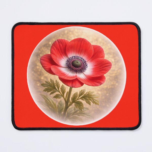 Item preview, Scarlet Garden Anemone – Striking Floral Portrait designed and sold by TheJoyfulPen.