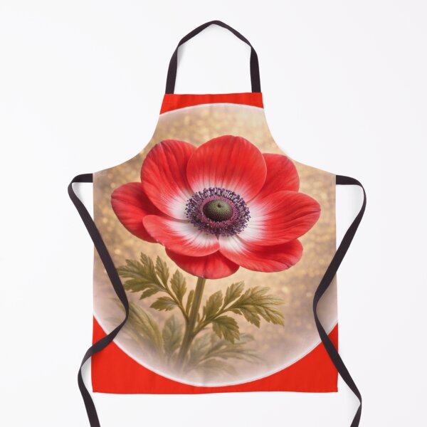 Item preview, Scarlet Garden Anemone – Striking Floral Portrait designed and sold by TheJoyfulPen.