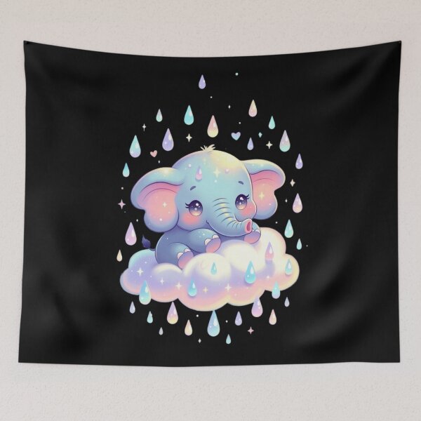 Item preview, Cute Elephant Cloud Rain designed and sold by CoquetteLunaCo.