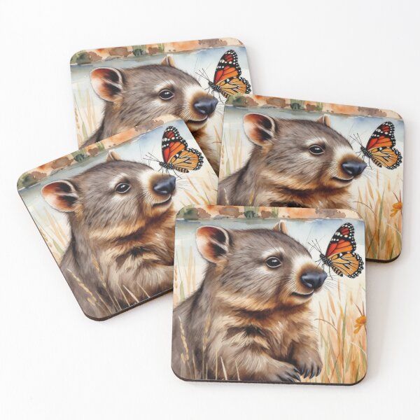 Item preview, Baby Wombat with Monarch Butterfly designed and sold by Kirrindy Designs.