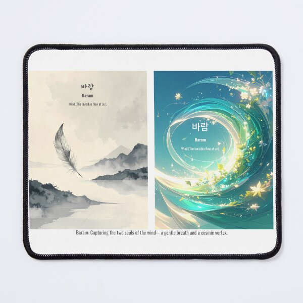 Item preview, Korean Word "Baram" (Wind) – Hangul Typography Art Set designed and sold by ZenHangulArt.