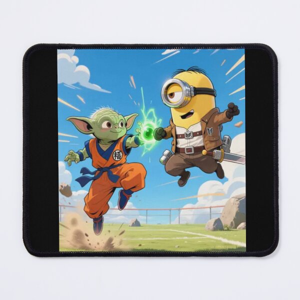 Item preview, Cute Anime Battle – Funny Yellow Hero vs Little Green Master designed and sold by EpicMerchRealm.
