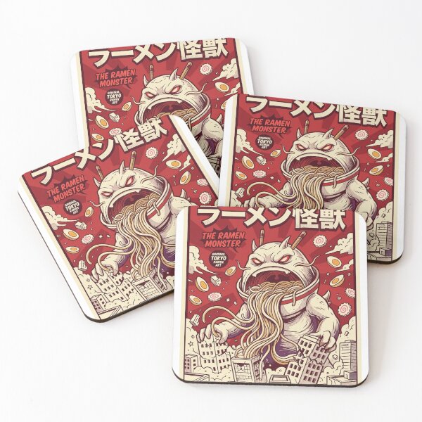 Artikelvorschau, Ramen-Monster Kaiju – Japanisches Ramen-Kaiju-Poster im Retro-Stil aus Tokio entworfen und verkauft von TrueFit Essentials.