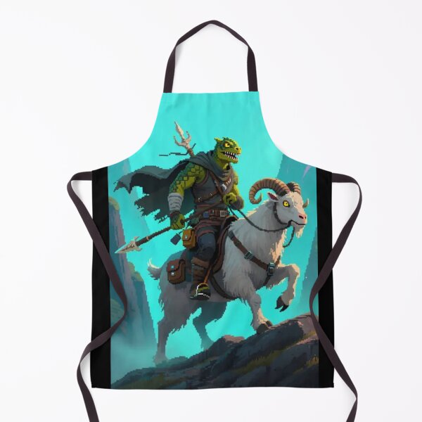 Item preview, Lizard Warrior Riding a Goat – Fantasy Adventurer Pixel Art designed and sold by EpicMerchRealm.