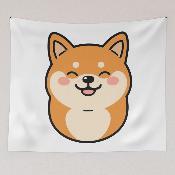 Item preview, Smiling Shiba Inu Happy Dog Sticker Shiba Lover designed and sold by NeonNerdStudio.