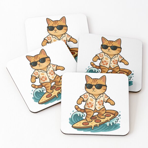Item preview, Cool Surfer Cat on Pepperoni Pizza Slice designed and sold by k3rstman1.