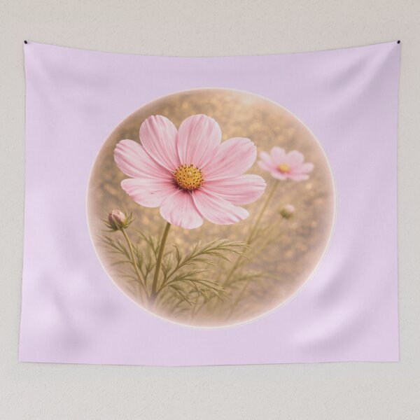 Item preview, Wild Garden Cosmos – Delicate Floral Portrait designed and sold by TheJoyfulPen.